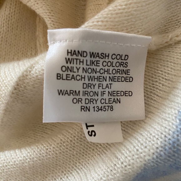 Vineyard Vines hooded sweater stripe Cashmere/Linen, SZ medium, ivory, (NWT) - Picture 9 of 14